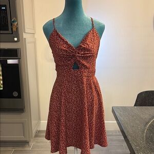 SHEIN Orange Sleeveless Spaghetti Strap Mini Sundress